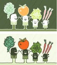 Vegetables colored cartoon