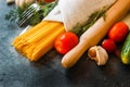 Vegetables on a concrete background