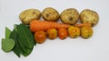 Vegetables consist of potatoes, carrots, tomatoes and katuk leaves
