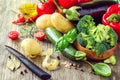 Vegetables for cooking healthy dinner, fresh vegetarian ingredie Royalty Free Stock Photo