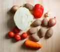 Vegetables for cooking national soup borscht.