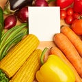 Vegetables and copyspace white card Royalty Free Stock Photo
