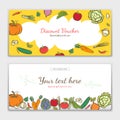 Vegetables cute banner background template with copy space