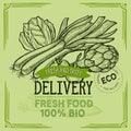 Vegetables delivery illustration for farm market