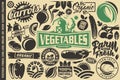 Vegetables design elements and symbols