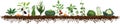 Vegetables and Dirt Large Garden Vector Illustration Royalty Free Stock Photo