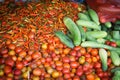 Vegetables displayed at a food marketplace Royalty Free Stock Photo