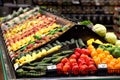 Vegetables displayed in a grocery store produce section. Royalty Free Stock Photo