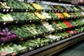 Vegetables displayed in a grocery store produce section. Royalty Free Stock Photo