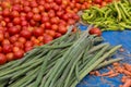 Vegetables displayed at a roadside food market