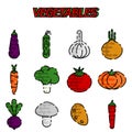 Vegetables flat icon set Royalty Free Stock Photo