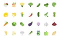 vegetables flat icon set pack eps Royalty Free Stock Photo