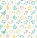 Vegetables Food Shop Pattern Background. Vector