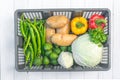 Vegetables . Fresh Bio Vegetable in a Basket. Over Nature Background Royalty Free Stock Photo