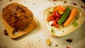 homemade bread vegetables with fresh organic fruits and vegetable food healthy diet rustic farmhouse style Royalty Free Stock Photo