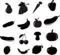 Vegetables froot icon set, vector Royalty Free Stock Photo