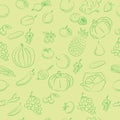 vegetables and fruit doodles hand drawn sketchy symbols and objects