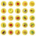 Vegetables and fruit icons vector.