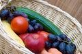 Vegetables and fruits in a basket Royalty Free Stock Photo