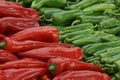 Vegetables and fruits in food stall of Turkish bazaar Royalty Free Stock Photo