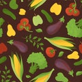 Vegetables and fruits, greengrocery items seamless pattern