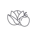 Vegetables and fruits line icon concept. Vegetables and fruits vector linear illustration, symbol, sign Royalty Free Stock Photo