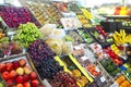 Vegetables and fruits at open air market