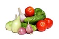 Vegetables from the garden lie on a white background Royalty Free Stock Photo