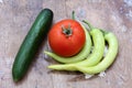 Vegetables green pepper, tomato and cucumber Royalty Free Stock Photo