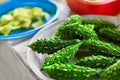 Vegetables. Healthy Food. Asian Bitter Gourd ( Melon ) In Market Royalty Free Stock Photo