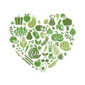 Vegetables in a heart shape Royalty Free Stock Photo