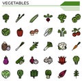 Vegetables icon set