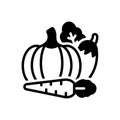 Black solid icon for Vegetables, veggies and foodstuff Royalty Free Stock Photo
