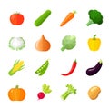 Vegetables Icons Flat vector design illustration Royalty Free Stock Photo