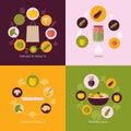 Vegetables icons flat set Royalty Free Stock Photo