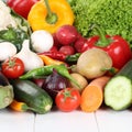 Vegetables like tomatoes, paprika, mushrooms, lettuce and carrot