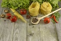 Vegetables and macaroni border Royalty Free Stock Photo