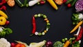 Vegetables made letter D