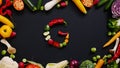 Vegetables made letter G