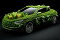 vegetables made Luxury futuristic convertible sport car illustration generative ai