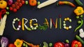 Vegetables made word Organic