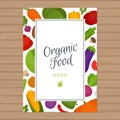 Vegetables menu background. Healthy food. Organic food. Flat sty