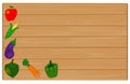 Vegetables Painted On Wood Sign With Copyspace For Text