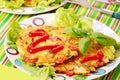 Vegetables pancakes with cabbage
