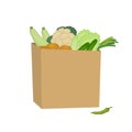 Vegetables in a paper bag. Food Delivery Concept Royalty Free Stock Photo