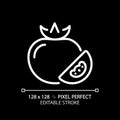 Vegetables pixel perfect white linear icon for dark theme