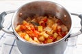 Vegetables for preparing salad for the winter. Home preparation, canning. Step by step
