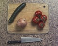 Vegetables ready to be chopped