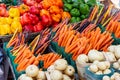 Vegetables for sale at a farmer\'s market Royalty Free Stock Photo