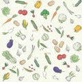 Vegetables seamless background